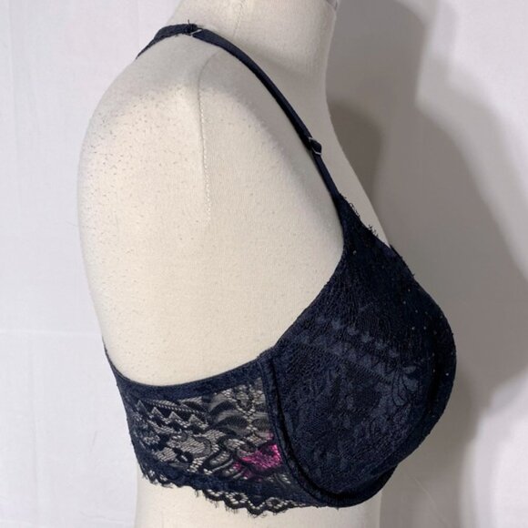 SOLD-La Senza So Free Black Lace Racerback Front Closure Bra 34DD - Picture 6 of 9
